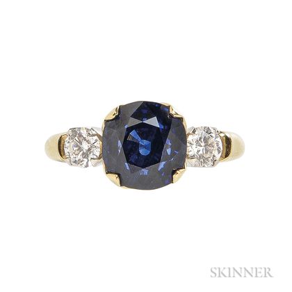 18kt Gold, Sapphire, and Diamond Ring, R.W. Wise