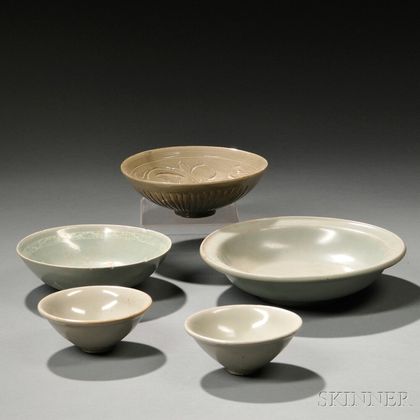 Five Celadon-glazed Wares