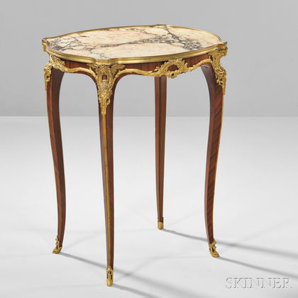 Louis XVI-style Gilt-bronze Marble-top Table Ambulant