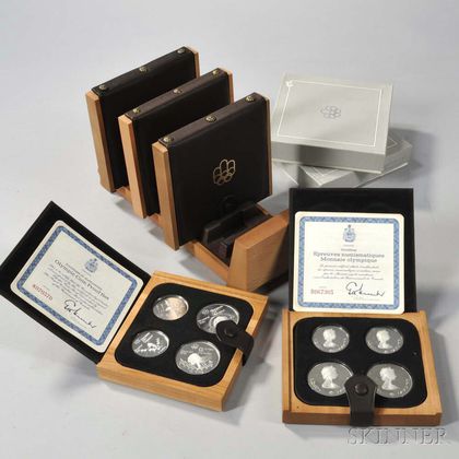1976 Montreal Olympic Games Twenty-eight Coin Proof Set with Display. Estimate $500-600
