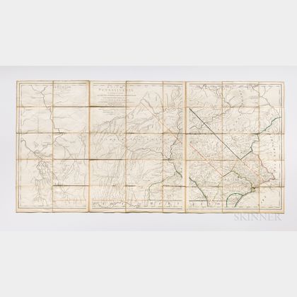 Pennsylvania. William Scull (1739-1784) La Pensilvanie en Trois Feuilles Traduite des Meilleures Cartes Anglaises. A Map of Pennsylvani