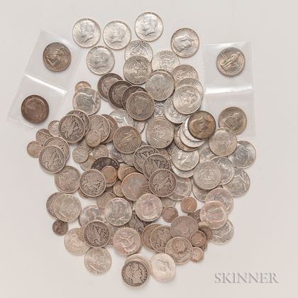 Group of Half Dollars and Dimes