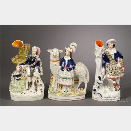 Three Staffordshire Figures with Animals