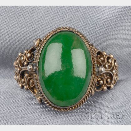 Silver and Jadeite Ring