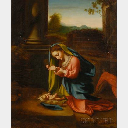 Leopoldo Galli (Italian, 19th Century),After Correggio (Italian, c. 1489-1534) The Adoration of the Child
