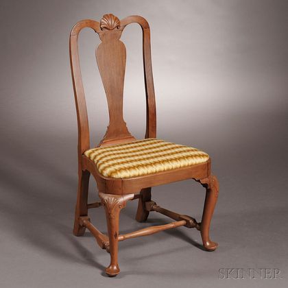 Carved Walnut Side Chair