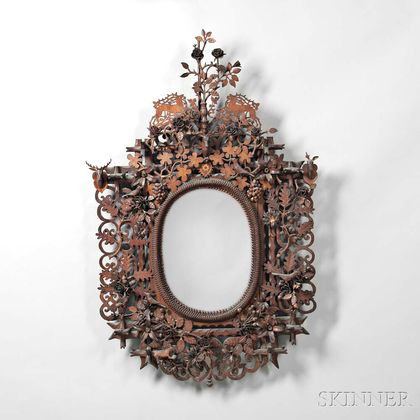 Folk Art Carved Mirror