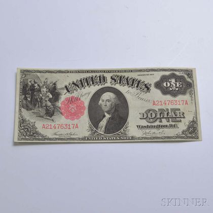 1917 $1 Legal Tender Note. Estimate $100-200