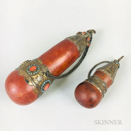 Two Gourd Snuff Containers