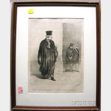 Framed Honore Daumier (French, 1808-1879) Lithograph