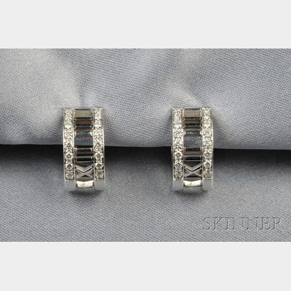 18kt White Gold and Diamond "Atlas" Earclips, Tiffany & Co.