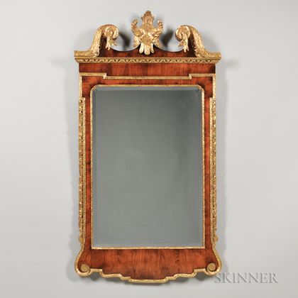 Georgian-style Mahogany Veneer Mirror