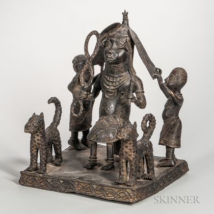 Benin-style Bronze Figural Scene