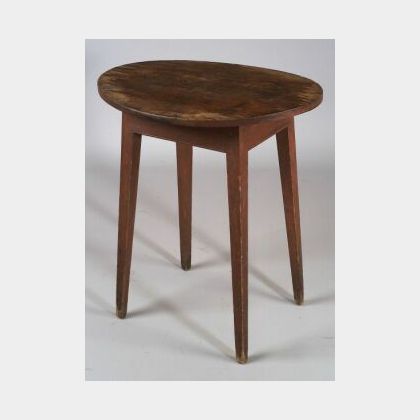 Red Painted Pine Tavern Table