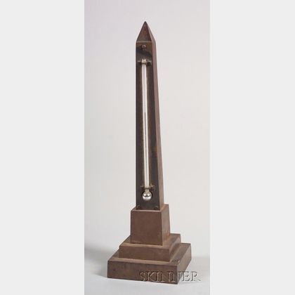 Cast Iron Tourist Obelisk Mounted with Thermometer