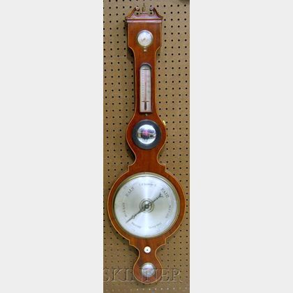 English Mahogany Wheel Barometer