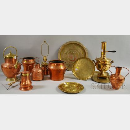Group of Decorative Copper and Brass Metalware