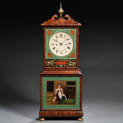 Joshua Wilder Mahogany Shelf Clock
