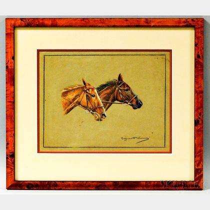 Marguerite Kirmse (British, 1885-1954) Portrait of Horses.