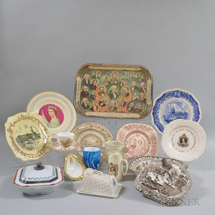Group of Transfer-decorated Tableware