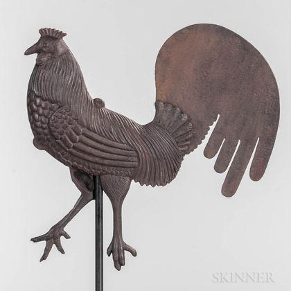 Cast and Sheet Iron Rooster Weathervane