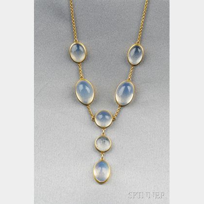 14kt Gold and Moonstone Necklace