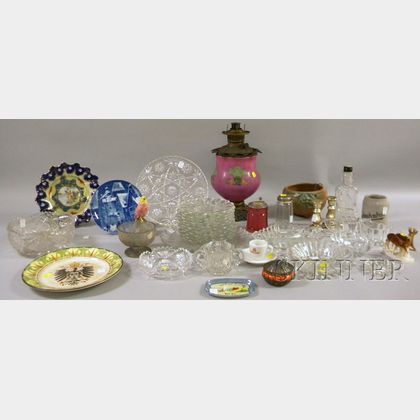 Assorted Group of Heisey Glass, Pottery, Figural, and Glass Items