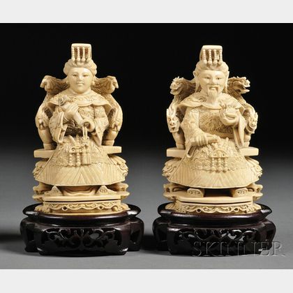 Pair of Ivory Carvings