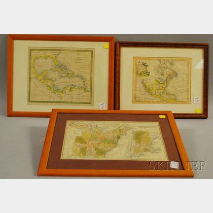 Three Framed 19th Century Lithograph Maps of the North America