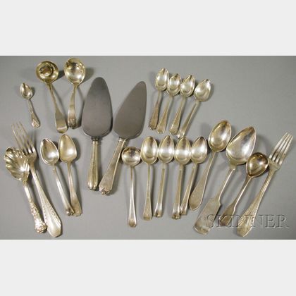 Twenty-two Assorted Mostly Sterling Silver Flatware Items