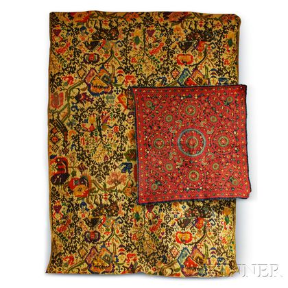 Armenian Embroidered Cover and Sardinian Chenille Embroidery