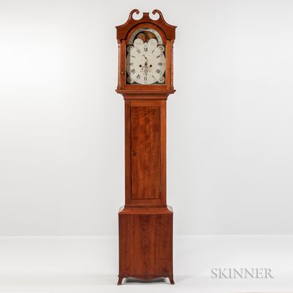 Inlaid Walnut Tall Case Clock