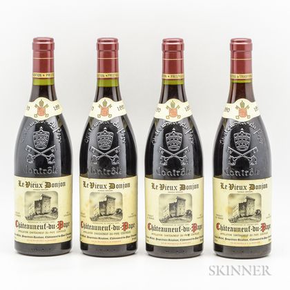 Le Vieux Donjon Chateauneuf du Pape 1990, 4 bottles 