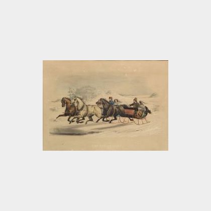 Currier & Ives, publishers (American, 1857-1907) THE SLEIGH RACE.