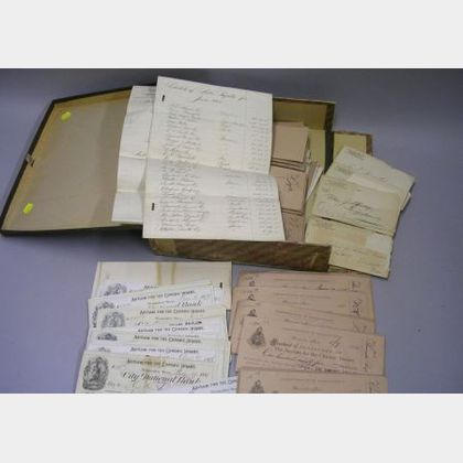 Collection of Asylum for the Chronic Insane Issued Checks, Received Bills, and Ephemera