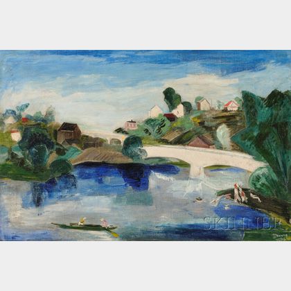 Werner Drewes (American, 1899-1985) River Landscape