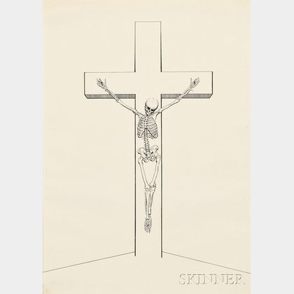 Paul Outerbridge, Jr. (American, 1896-1958) Untitled (Skeleton Crucifixion)
