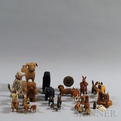 Carved and Painted Wood Animal Figures
