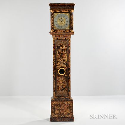 Georgian Japanned Tall Case Clock