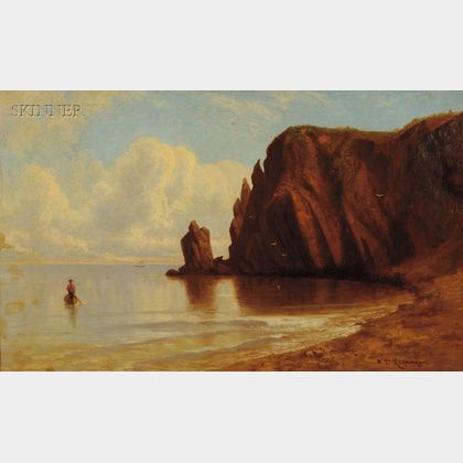 Nikolay Tysland Leganger (American, 1832-1905) Coastal Cliffs