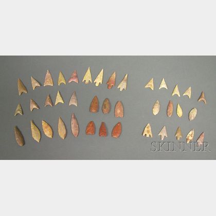 Thirty-nine Finely Worked African Neolithic Stone Spear Points