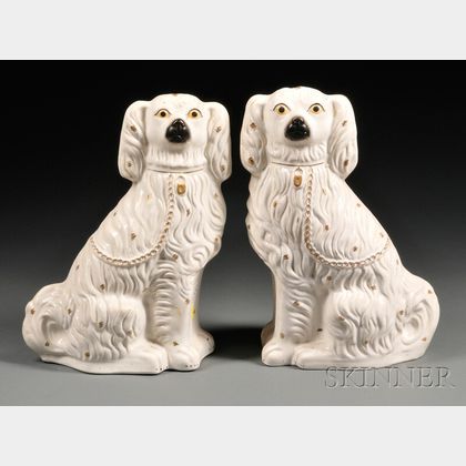 Pair of Victorian Staffordshire Spaniels