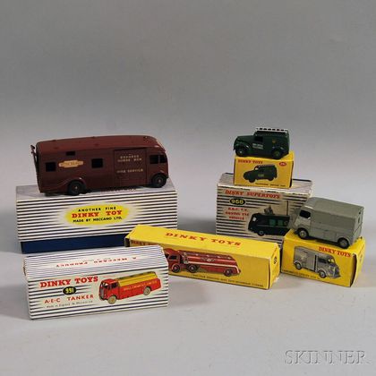 Six Meccano Dinky Toys Die-cast Metal Vehicles