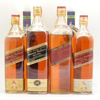 Mixed Johnnie Walker, 4 4/5 quart bottles 2 quart bottles 