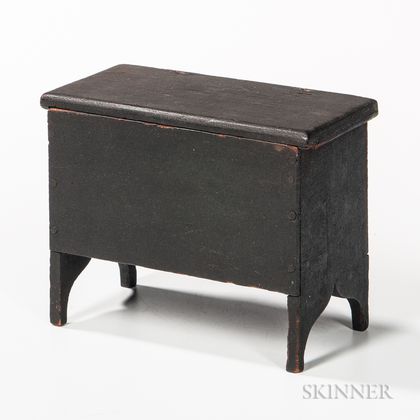 Miniature Black-painted Six-board Chest