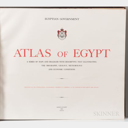 Egypt. Atlas of Egypt, a Series of Maps and Diagrams with Descriptive Text Illustrating the Orography, Geology, Meteorology, and Econom