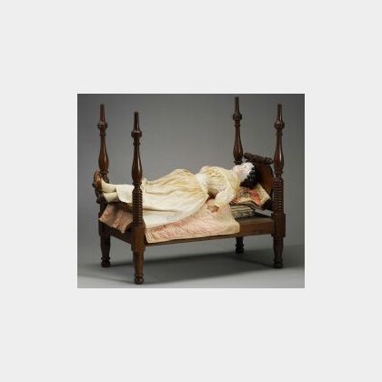 Brown-Eyed China Doll in Four Poster Bed