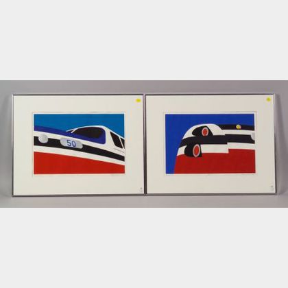 Biron (Frank) Valier (American, b. 1943) Lot of Two Images: Turbo One