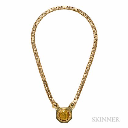 14kt Gold and Gold Coin Necklace