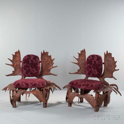 Pair of Antler Chairs 